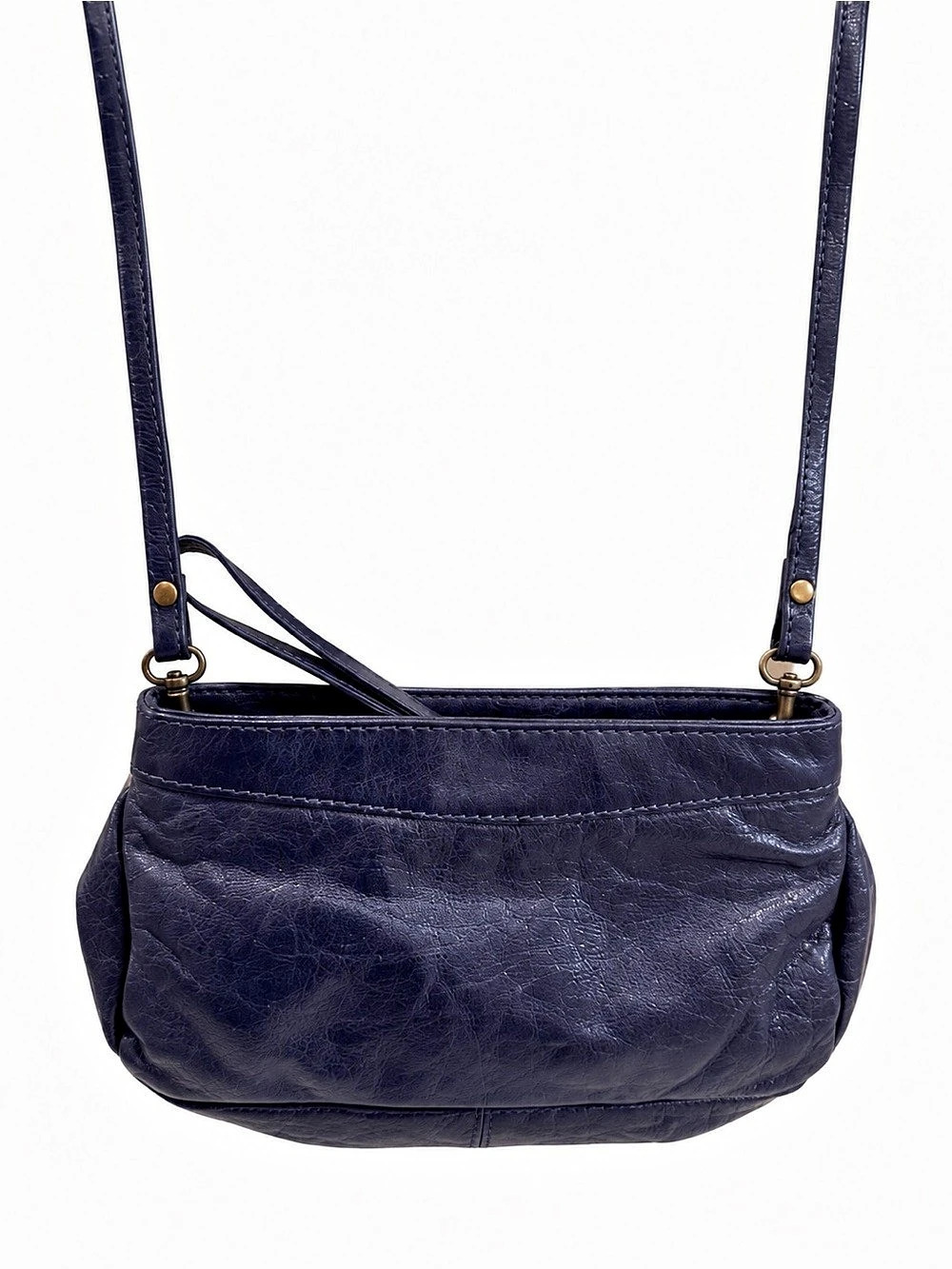 Latico Blue Leather Crossbody Bag Wristlet With Removable Strap